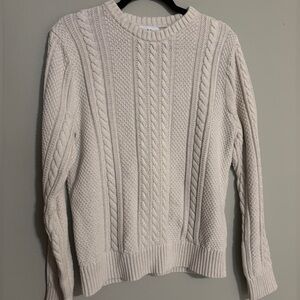 Cream Cable Knit Cotton Sweater